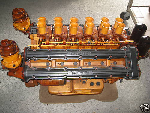 Hand-Built Wooden Ferrari Engine On eBay