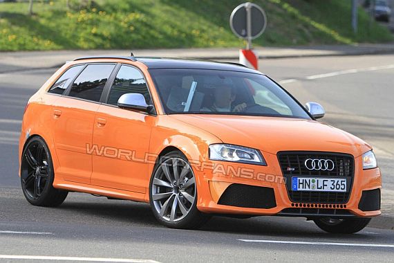 Audi RS3 Spied Testing in a Carroty Tinge